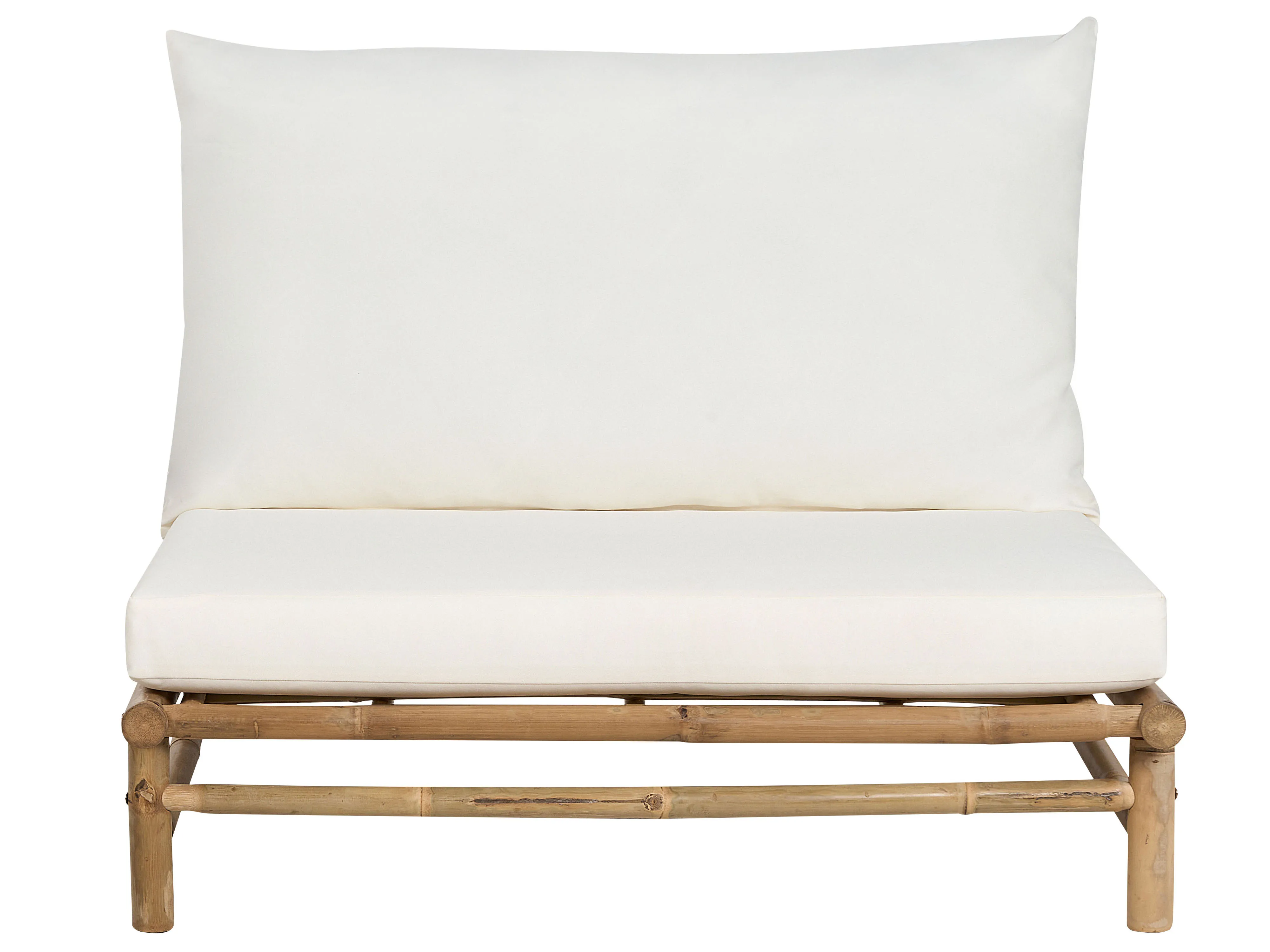 Loungeset met tafel 2-zits TODI Bamboehout Gebroken wit