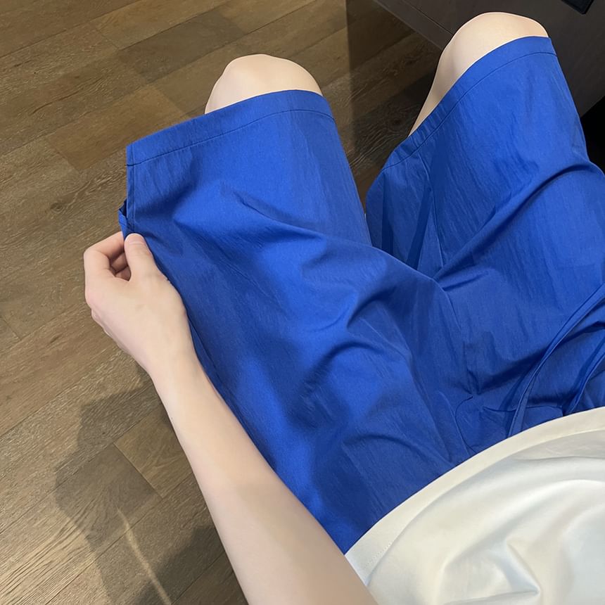 Posive - Hoge taille effen shorts