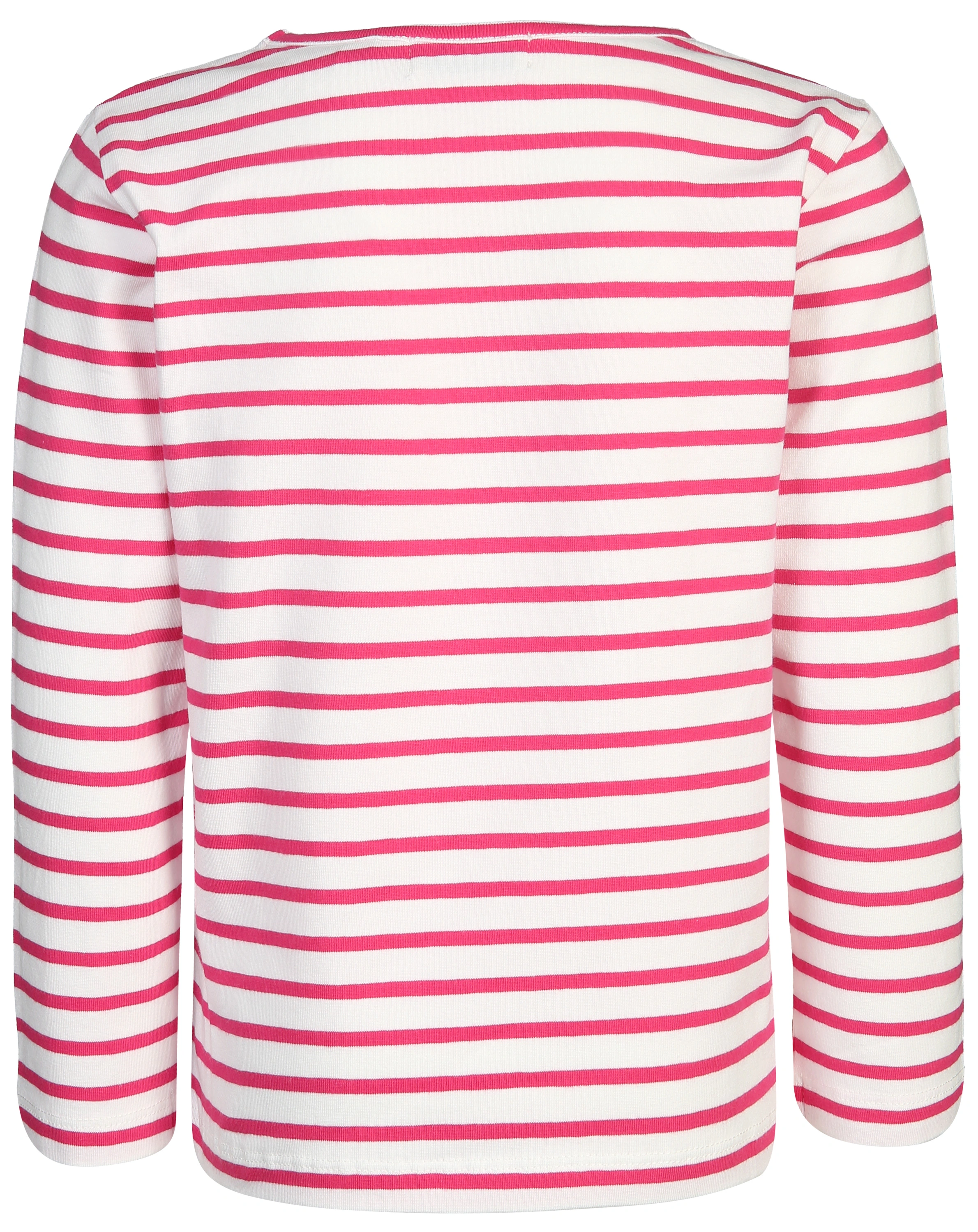 Langarmshirt BLUMENPFERD gestreift in weiß/pink