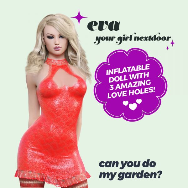 Crushious Eva a Vizinha Boneca Insuflável Loira