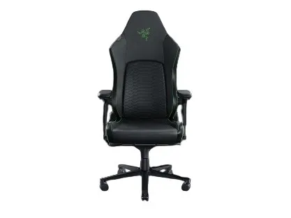 Razer Iskur V2 - Spillestol - ergonomisk - armstøtter - T-formet - vippe - drejeled - syntetisk læder - sort, grøn