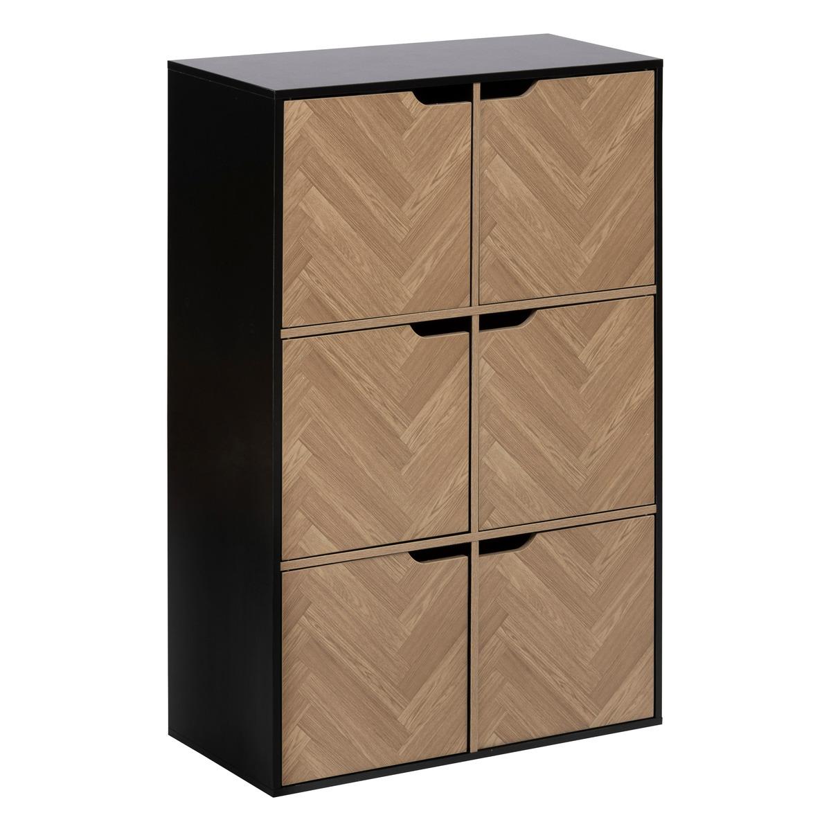 ETAGERE 6 CASES MIXNDOOR CHEVRONS D.67.5X32X100.5CM