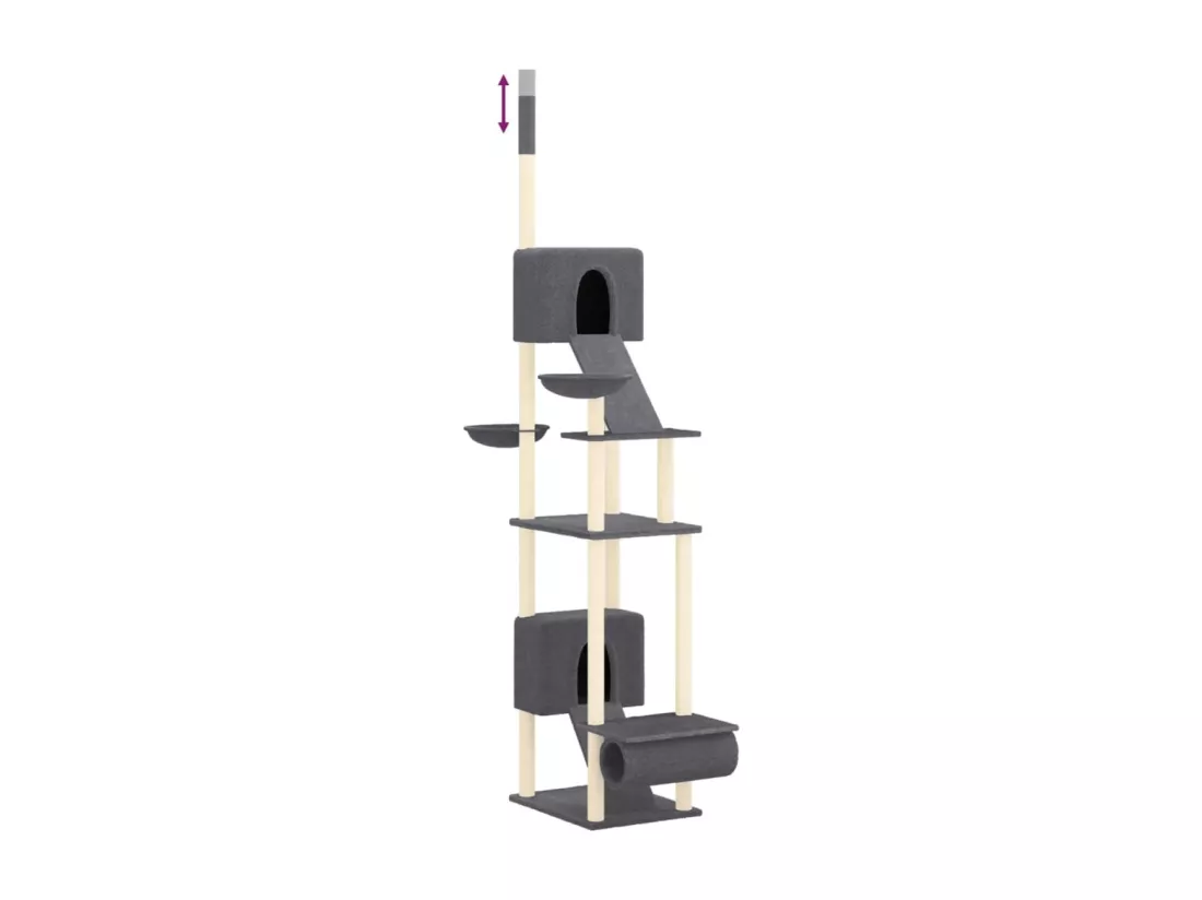 Arbre à chat du sol au plafond Gris foncé 277-303 cm