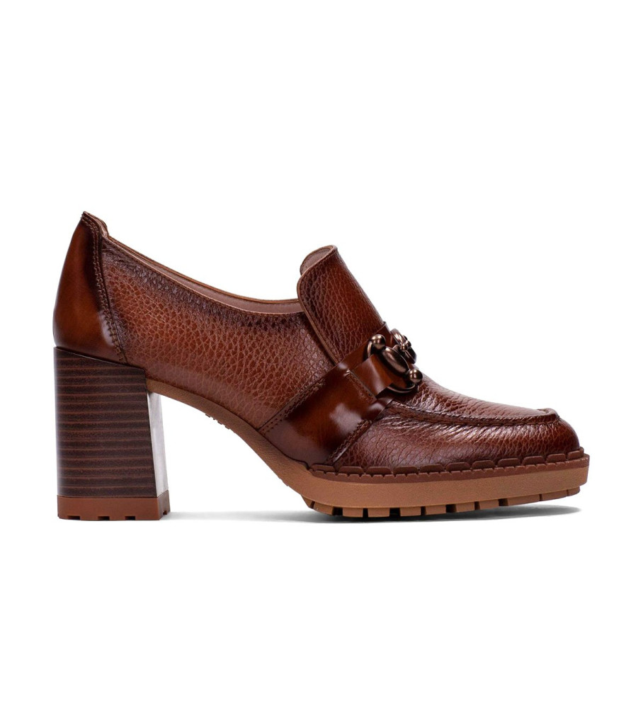 Mocassins Hispanitas Michelle em couro marrom - Salto de 7 cm -