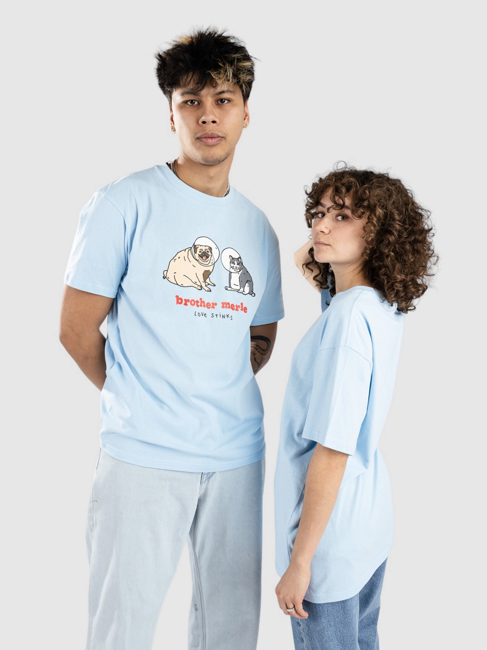 Brother Merle Love Stinks T-Shirt light blue