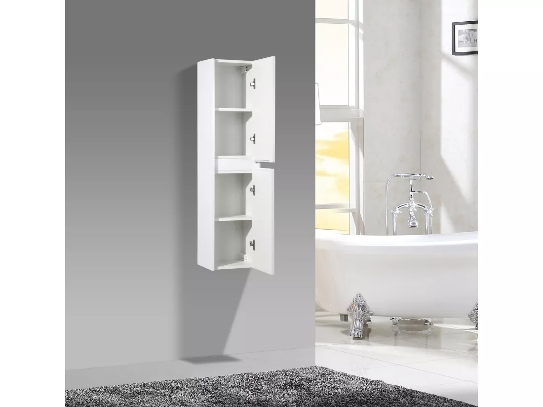 Ensemble meuble de salle de bain 80 cm blanc laqué Aquadoli
