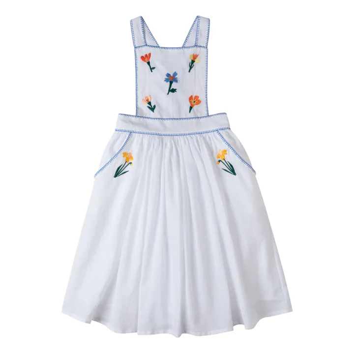 Kidsagogo Robe Tablier Mona Brodée | Blanc