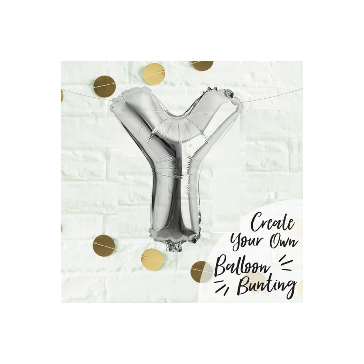 INF Bokstavballong 53 cm, bokstav Y - sølv