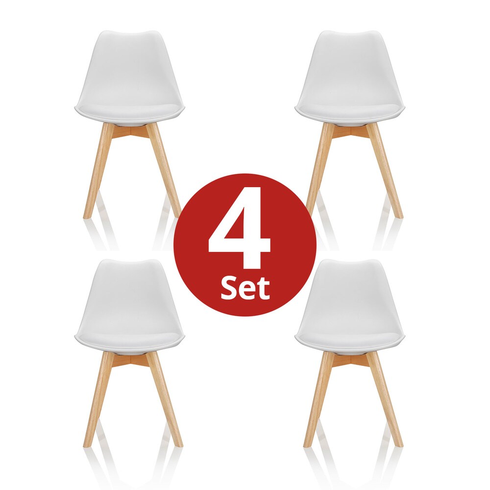 Schalenstuhl 4er Pack SCANDI Kunststoff ohne Armlehnen hjh OFFICE