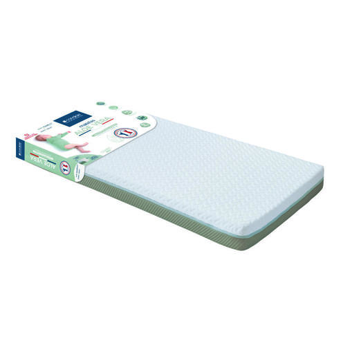Matelas Aloé Vera Déhoussable 70x140x10 cm Blanc/Vert Olive - CANDIDE