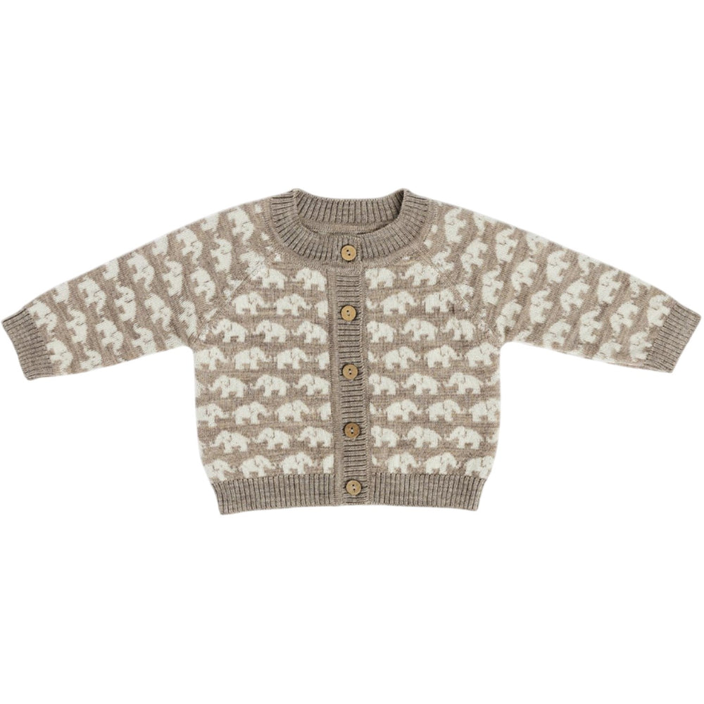 Køb Smallstuff Nature Melange Cardigan Ao Elefanter Merino Uld
