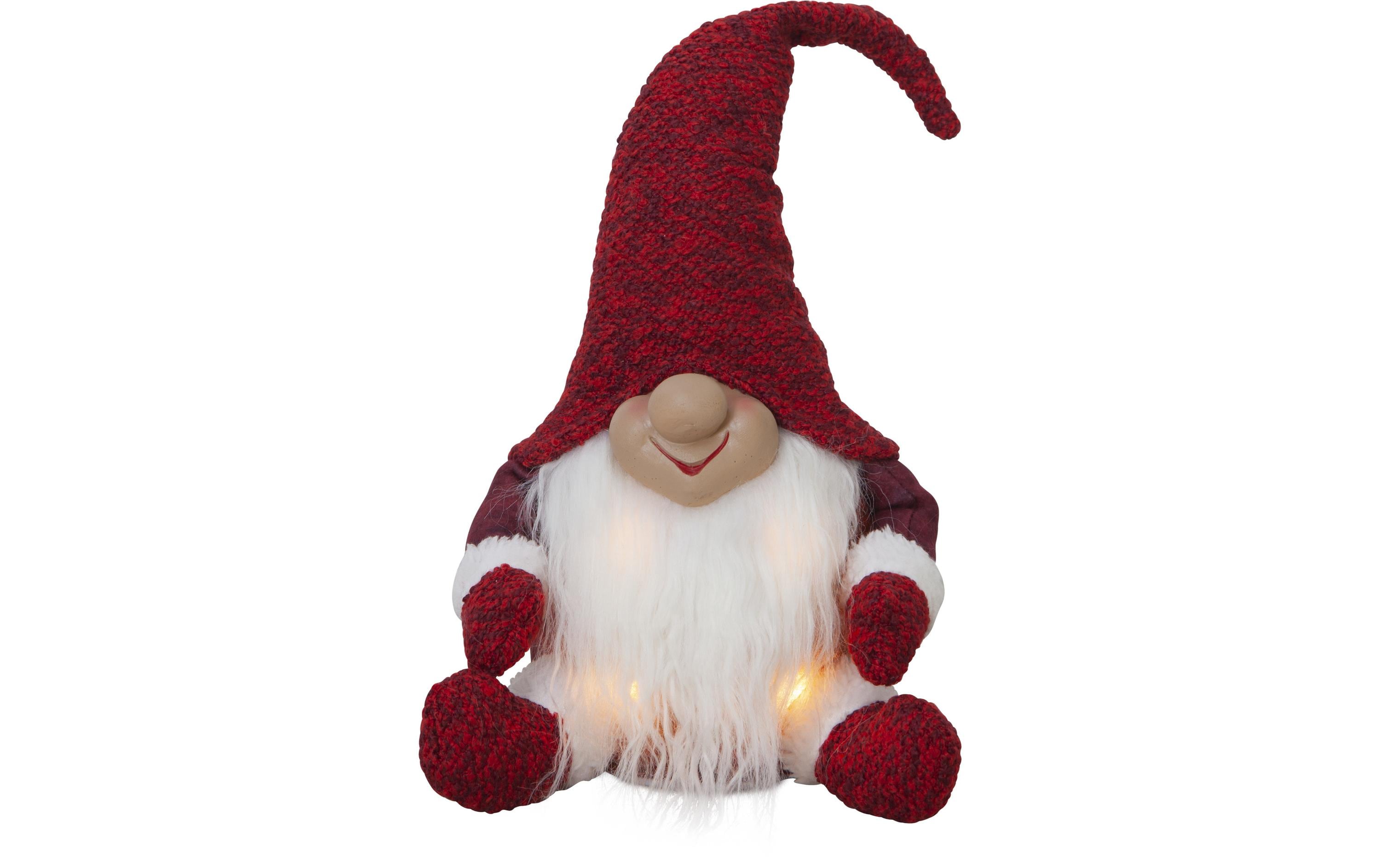 LED-Figur Wichtel, 4 LED, 34 cm, RotWichtelmännchen mit Licht