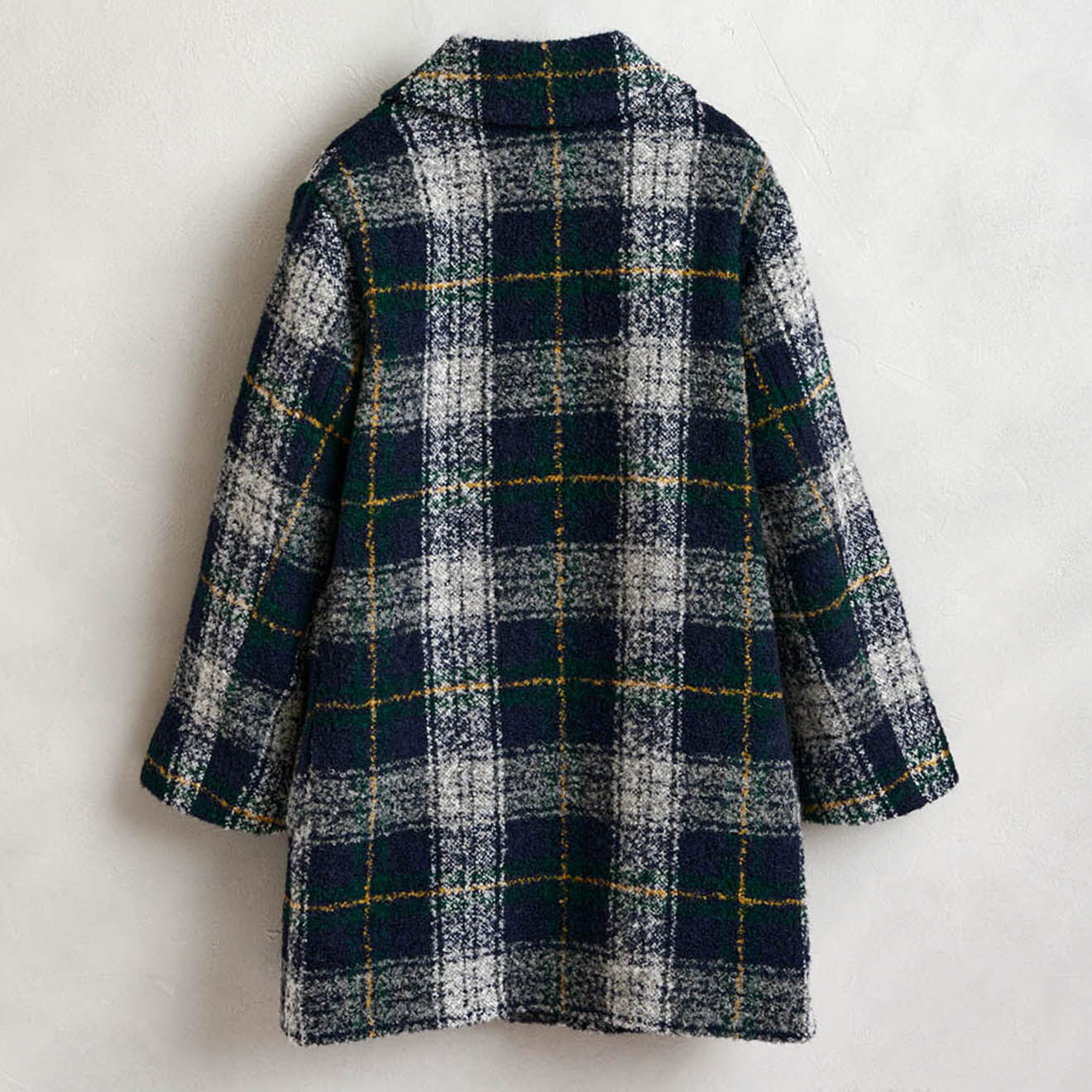 Bellerose Manteau droit Craft à carreaux bleu gris