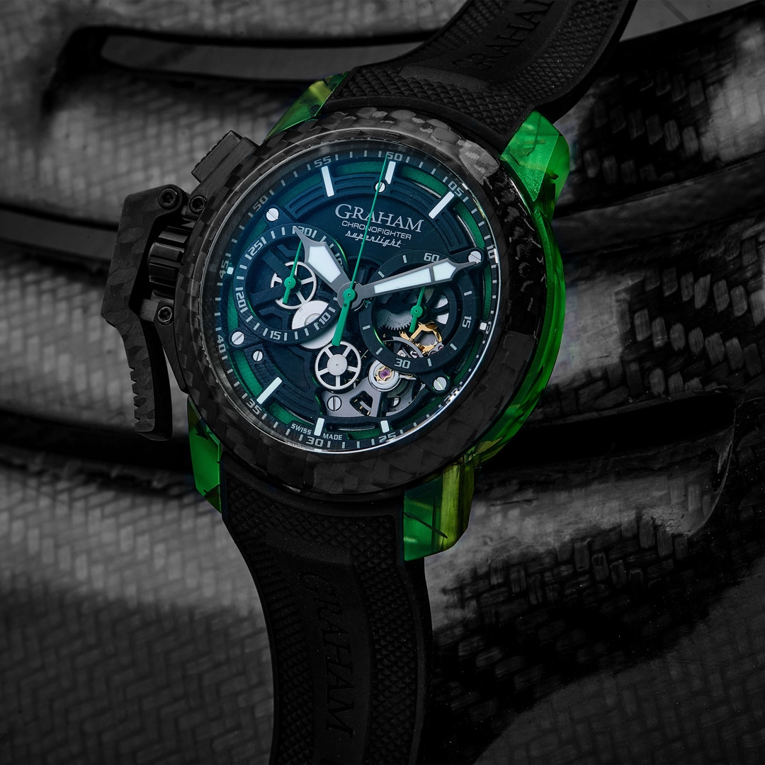 Graham Chronofighter Superlight Carbon Skeleton - Translucent Green