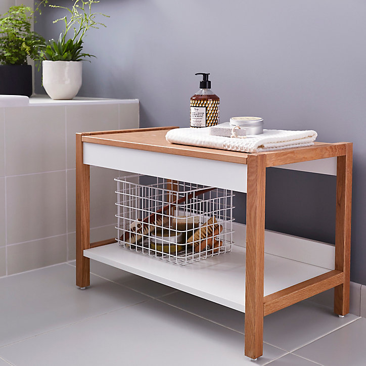 Banc GoodHome Nantua L. 64 x H. 43 x P. 36 cm