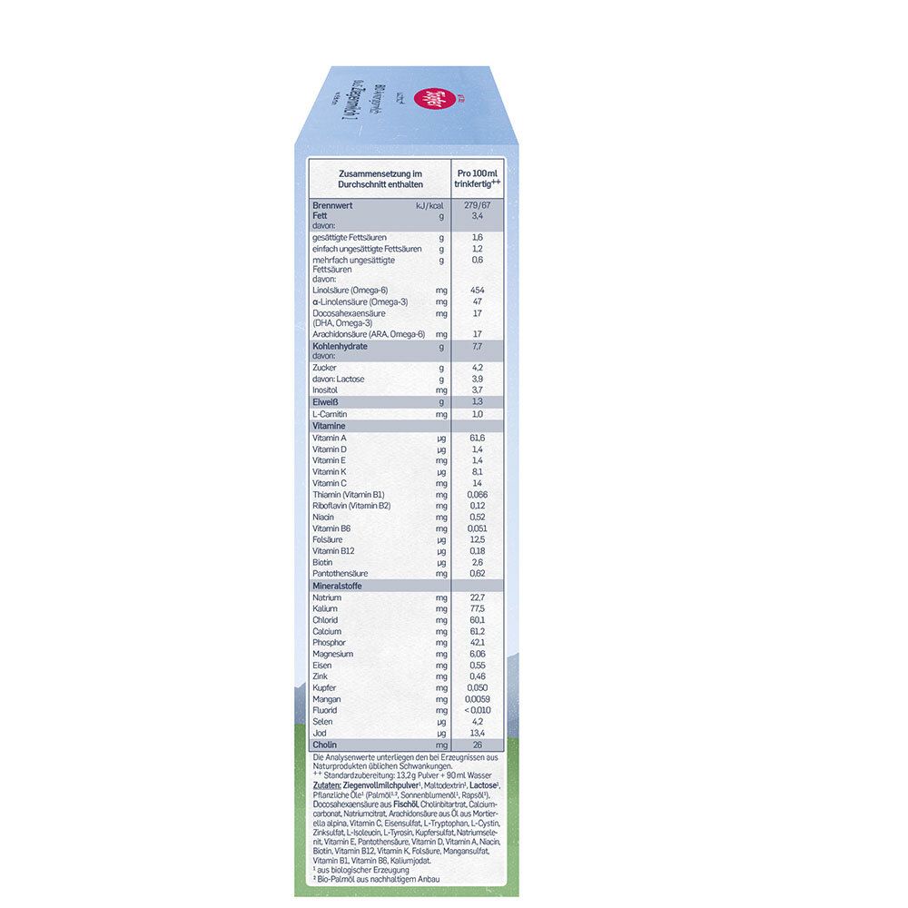 Töpfer BIO Anfangsmilch aus Ziegenmilch 1 von Geburt an