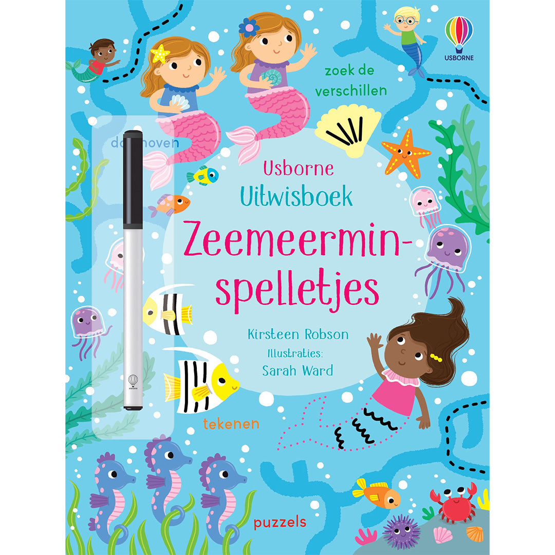Usborne uitwisboek zeemeerminspelletjes