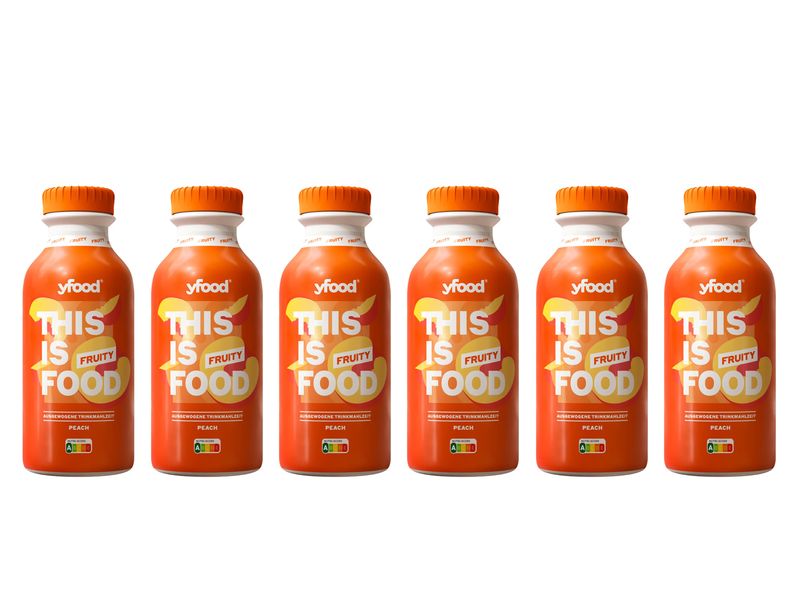 YFOOD Trinkmahlzeit Fruity Peach 6 x 500 ml Gesunde Mahlzeit zum Trinken