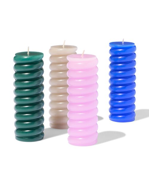 bougie cylindrique nervurée 5,5 x 15 verte