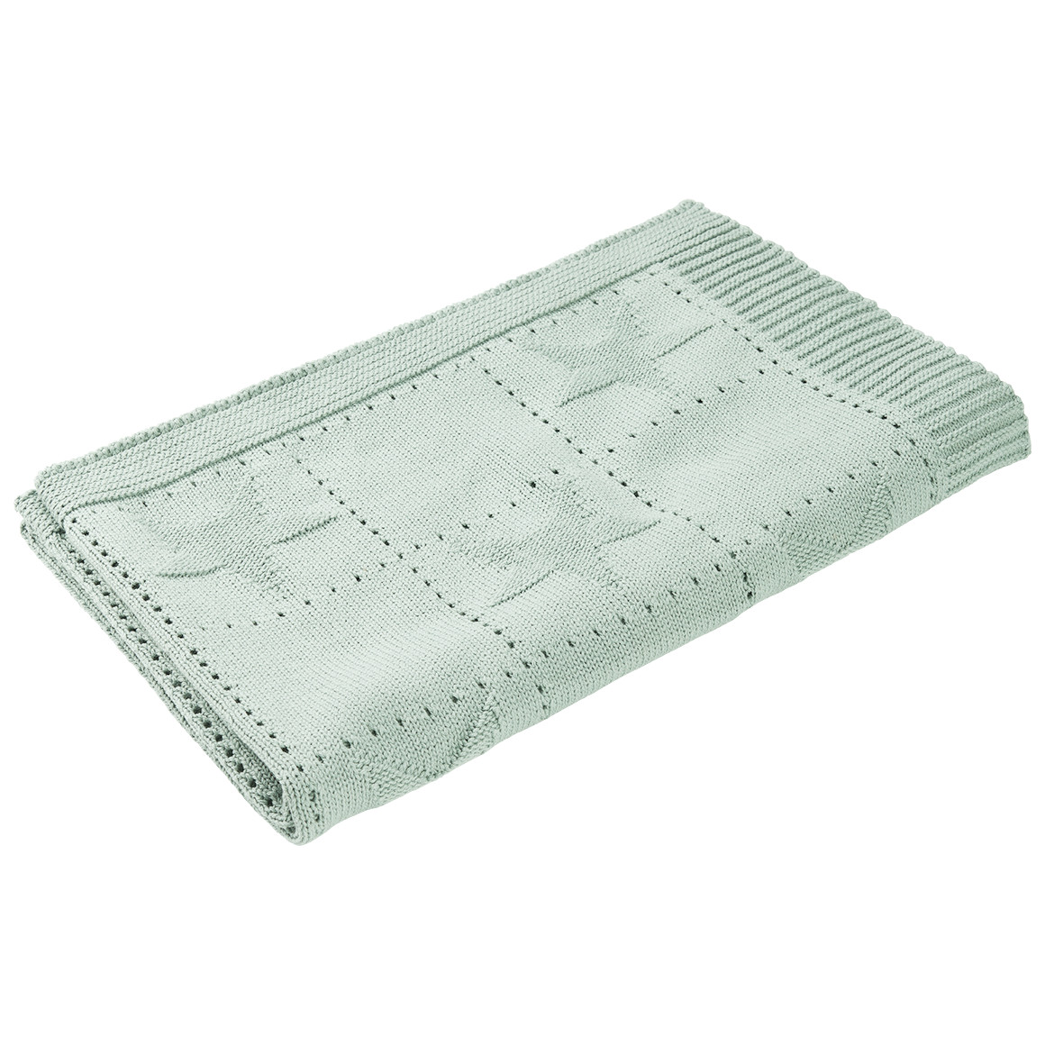 Topomini Strickdecke mit Sternen helltürkis