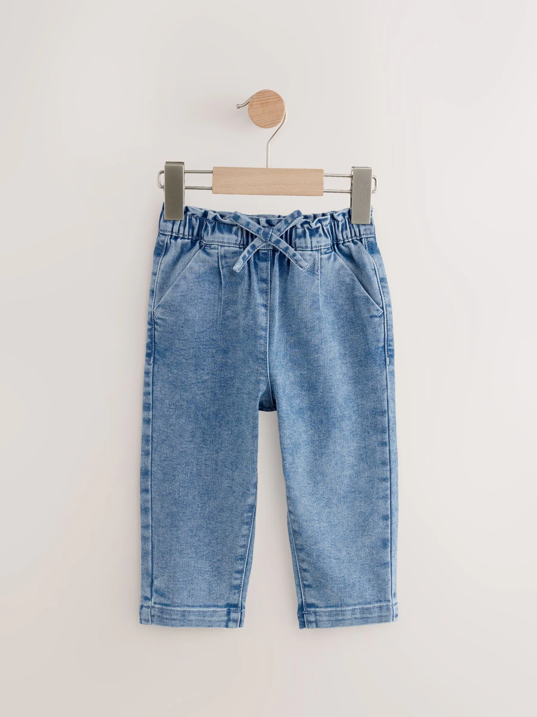 Light wash - Jeans met gestrikte taille (3 mnd-7 jr)