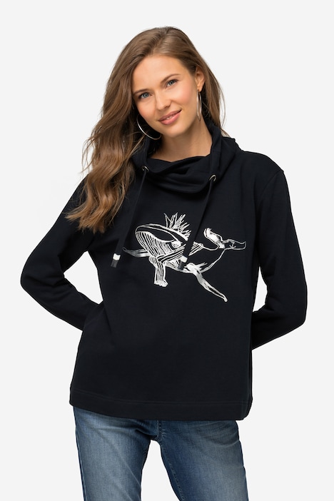 Sweatshirt, Stehkragen, Wal, Langarm, OEKO-TEX