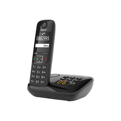 Gigaset AS690A Duo - téléphone sans fil + combiné supplémentaire - avec répondeur - noir