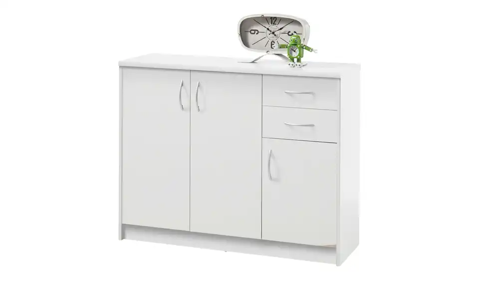Kommode Optimus Weiß Ausführung III (3 Türen/2 Schubkästen) 86 cm