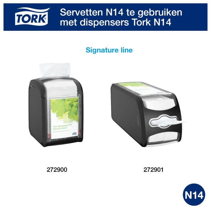 Tork servetten 15830 n14 Xpressnap Fit dispenserservetten 21.3x16.5cm 2-laags wit Doos 4320 stuks (15830)