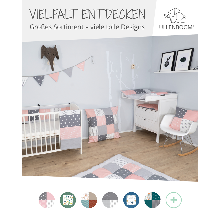 Ullenboom Krabbeldecke Patchwork rosa grau 120x120 cm