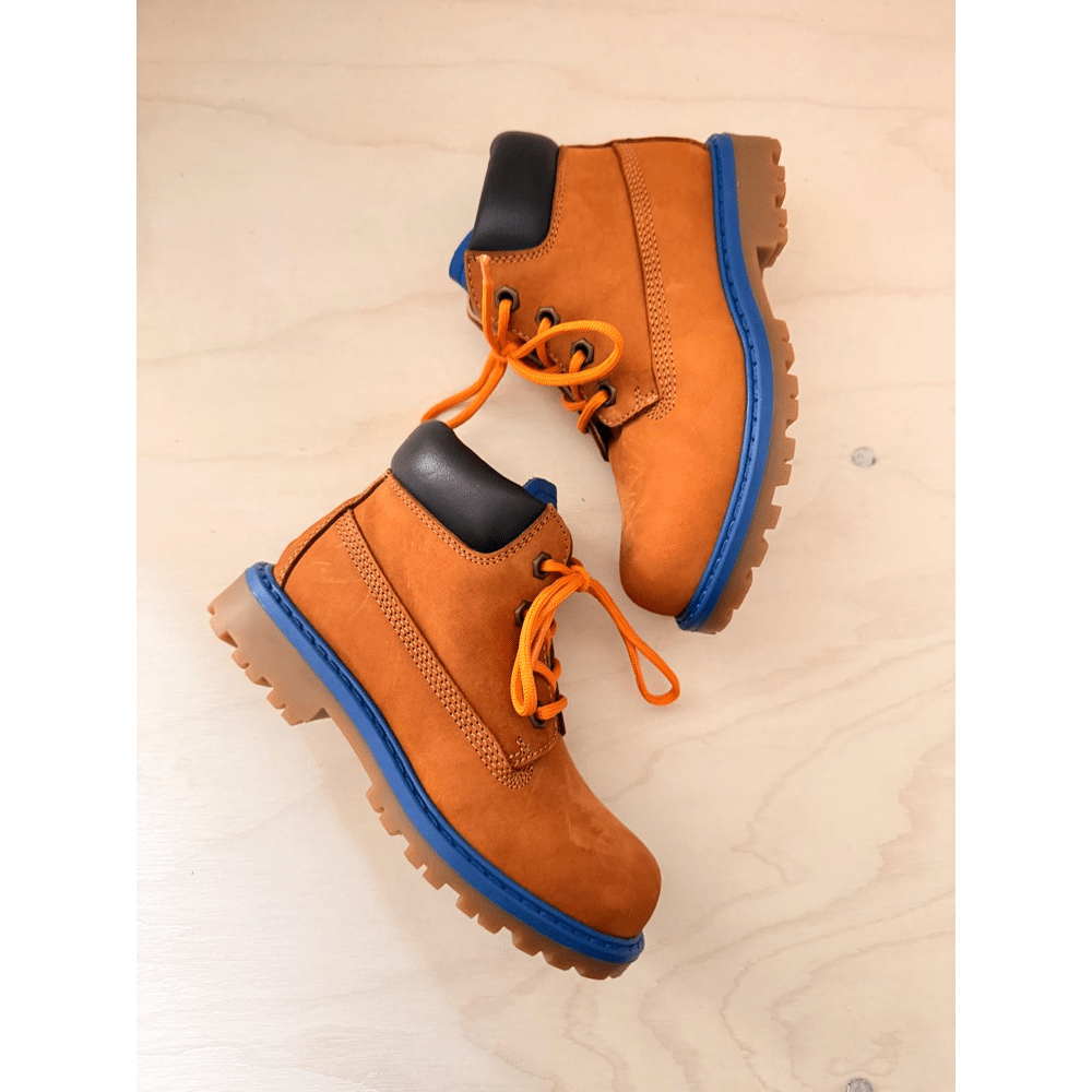 RONDINELLA - Bottine met rits Blauw Oranje