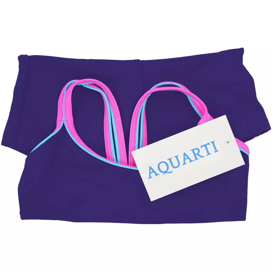 Aquarti Mädchen Badeanzug mit Bein Racerback violett
