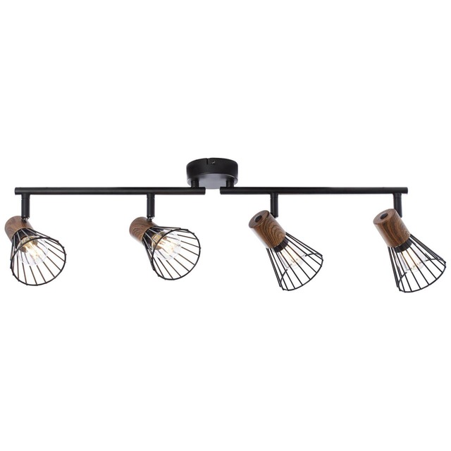 Brilliant Deckenstrahler »Manama« E14 1 Stk. Spotrohr 4flg holz dunkel/schwarz matt