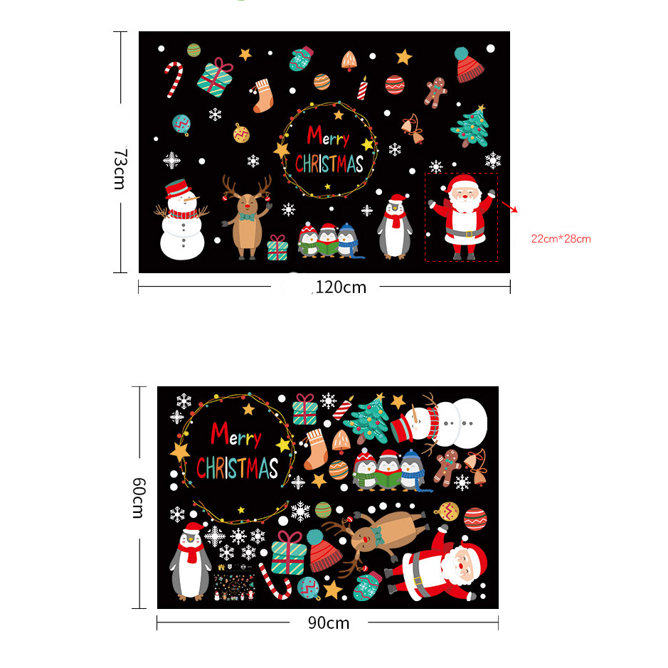 Weihnachts Fenster Folien Aufkleber Christmas Home Deko Fenster Sticker - Merry Christmas Party