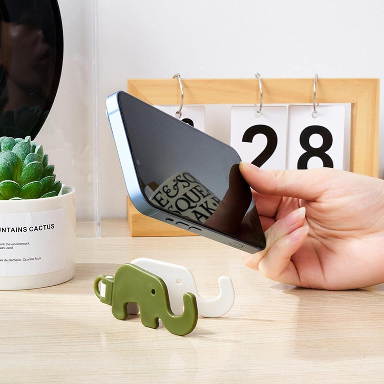 (3er Set) Faltbare Smartphone Halterung mit Elefanten-Design - diverse Farben