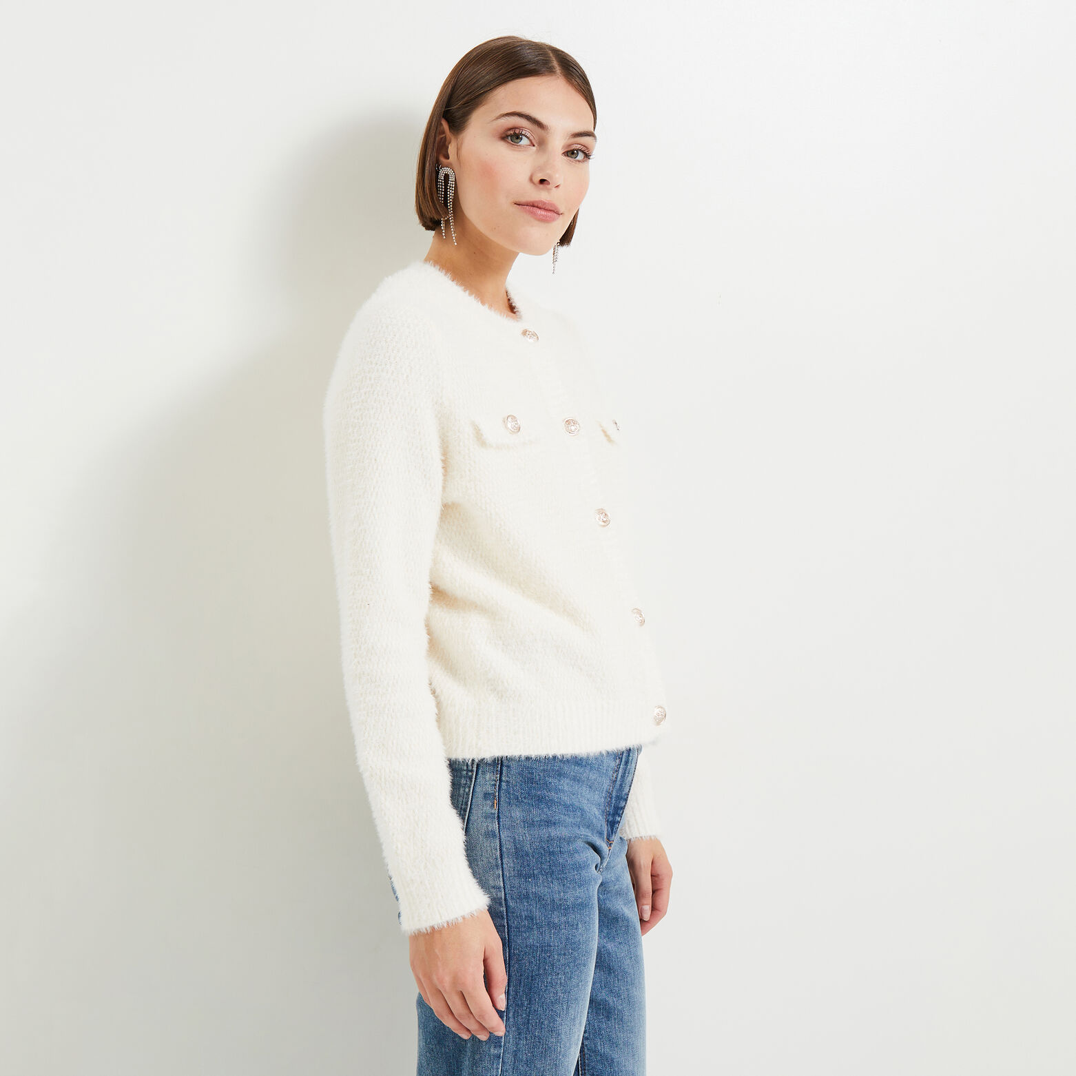 Gilet fluffy femme