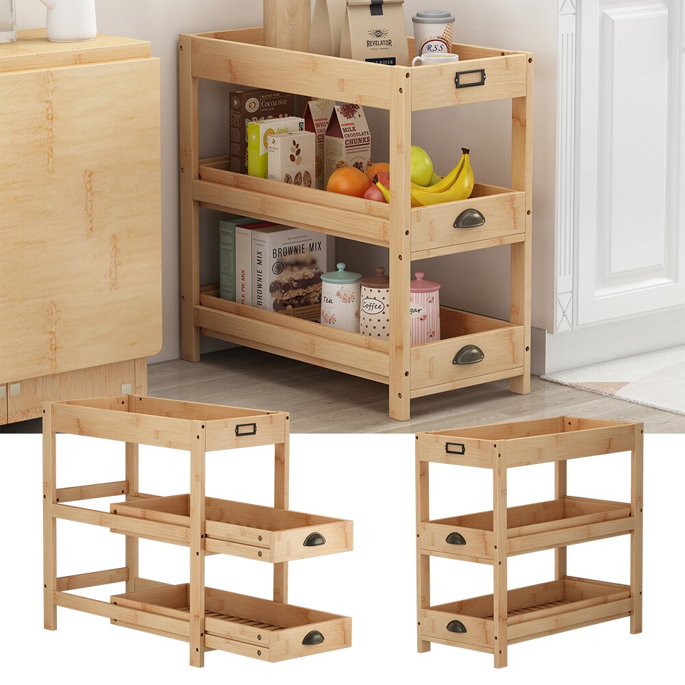 Vicco Aufbewahrungsregal Legum Bambus 66 x 66 cm mit 3 Ablagen
