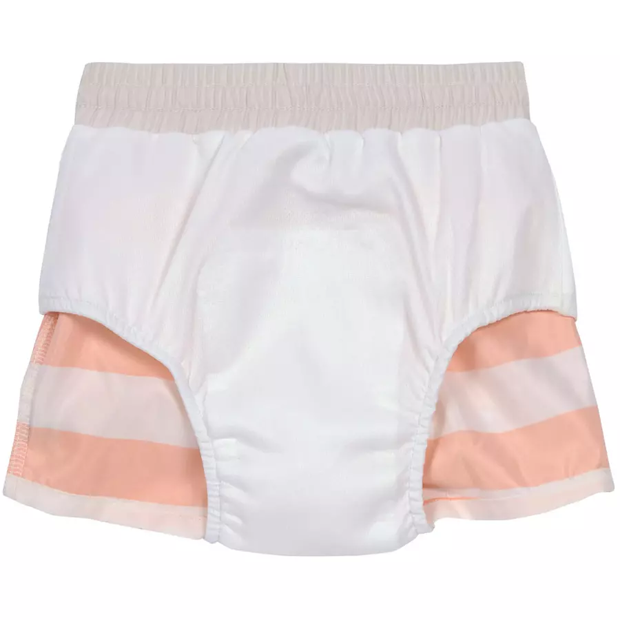 LÄSSIG Badehose Block Stripes weiß rosa orange