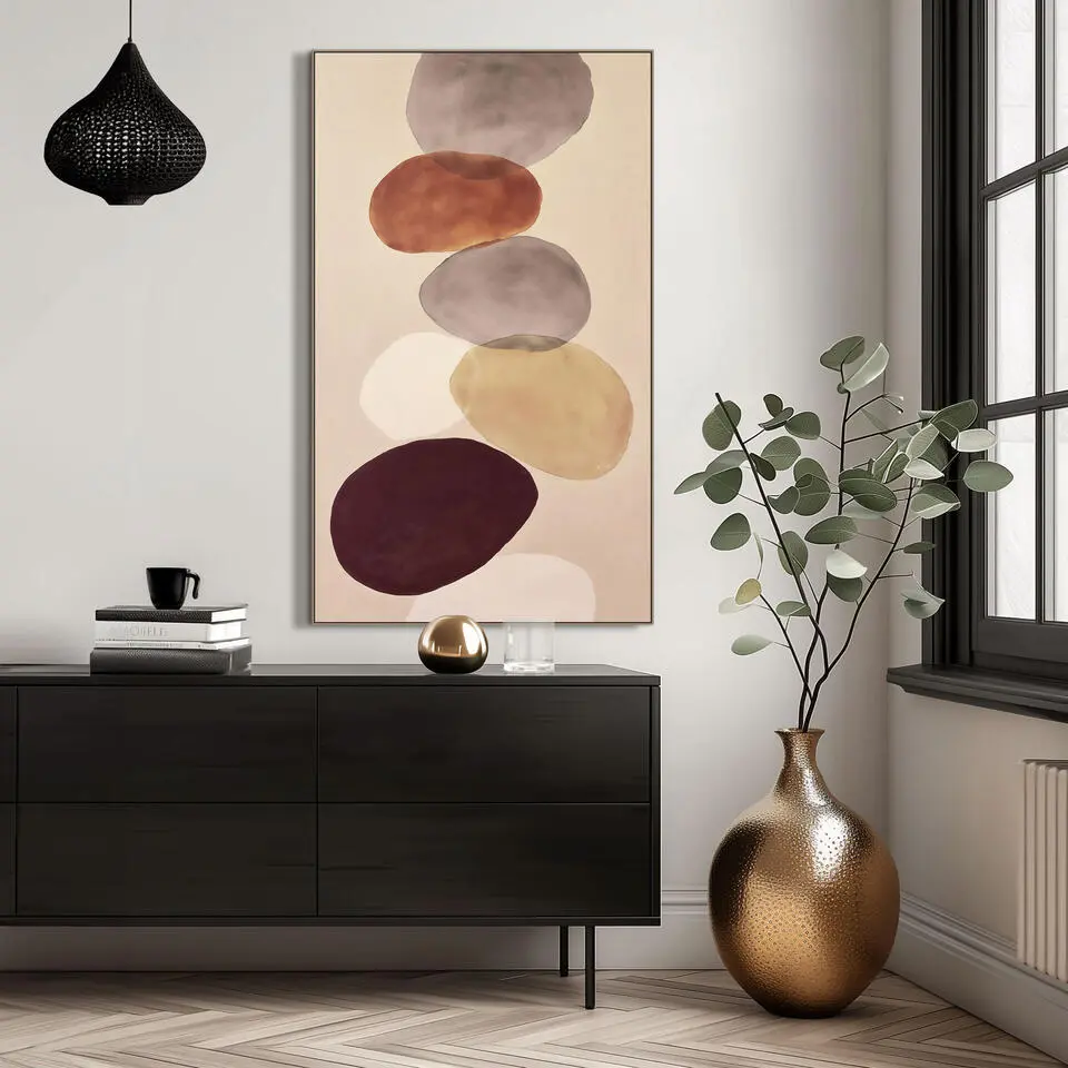 Schilderij gekleurde stenen FCL - 118x70 cm