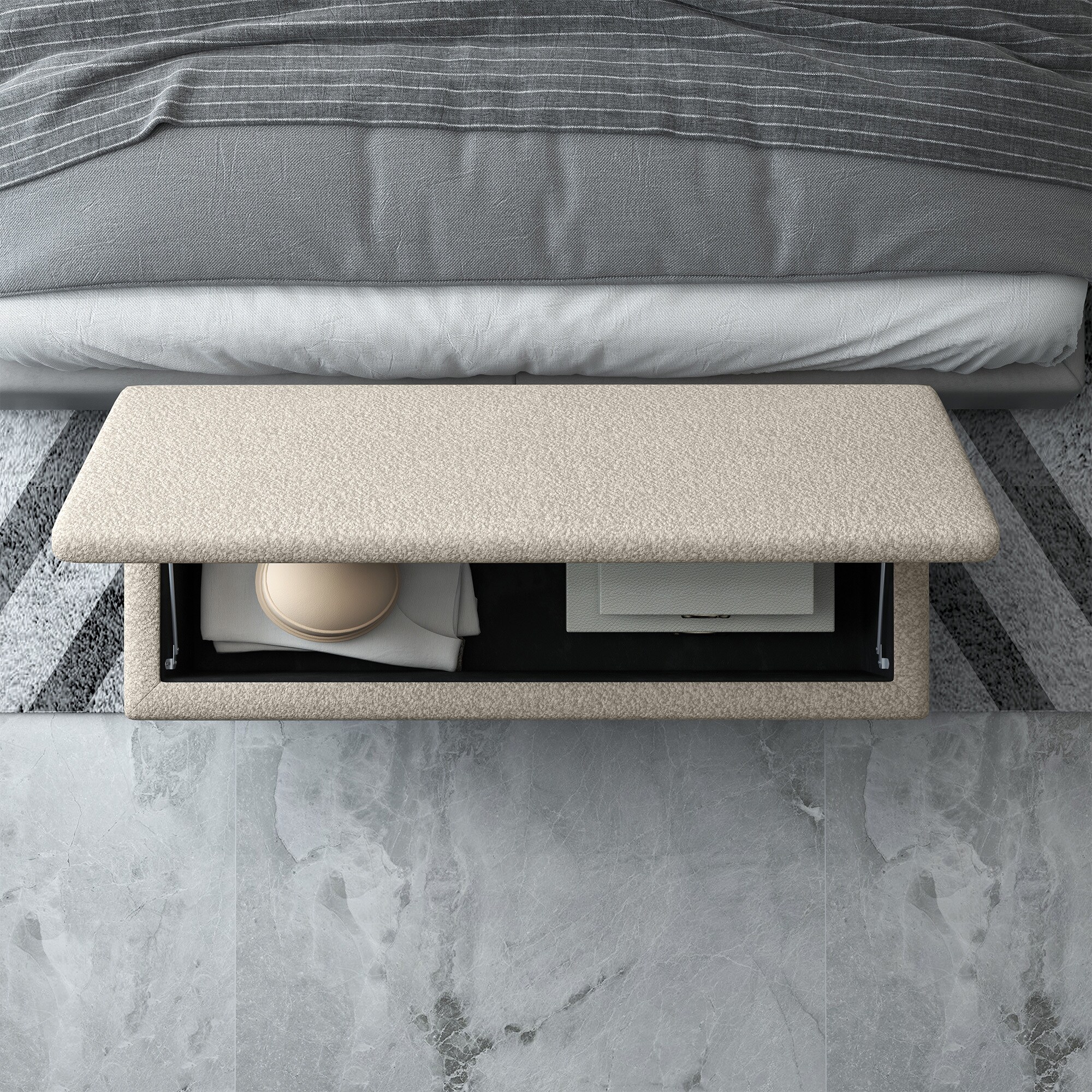 HOMCOM Sitzbank mit Stauraum weiß 95L x 38B x 45H cm