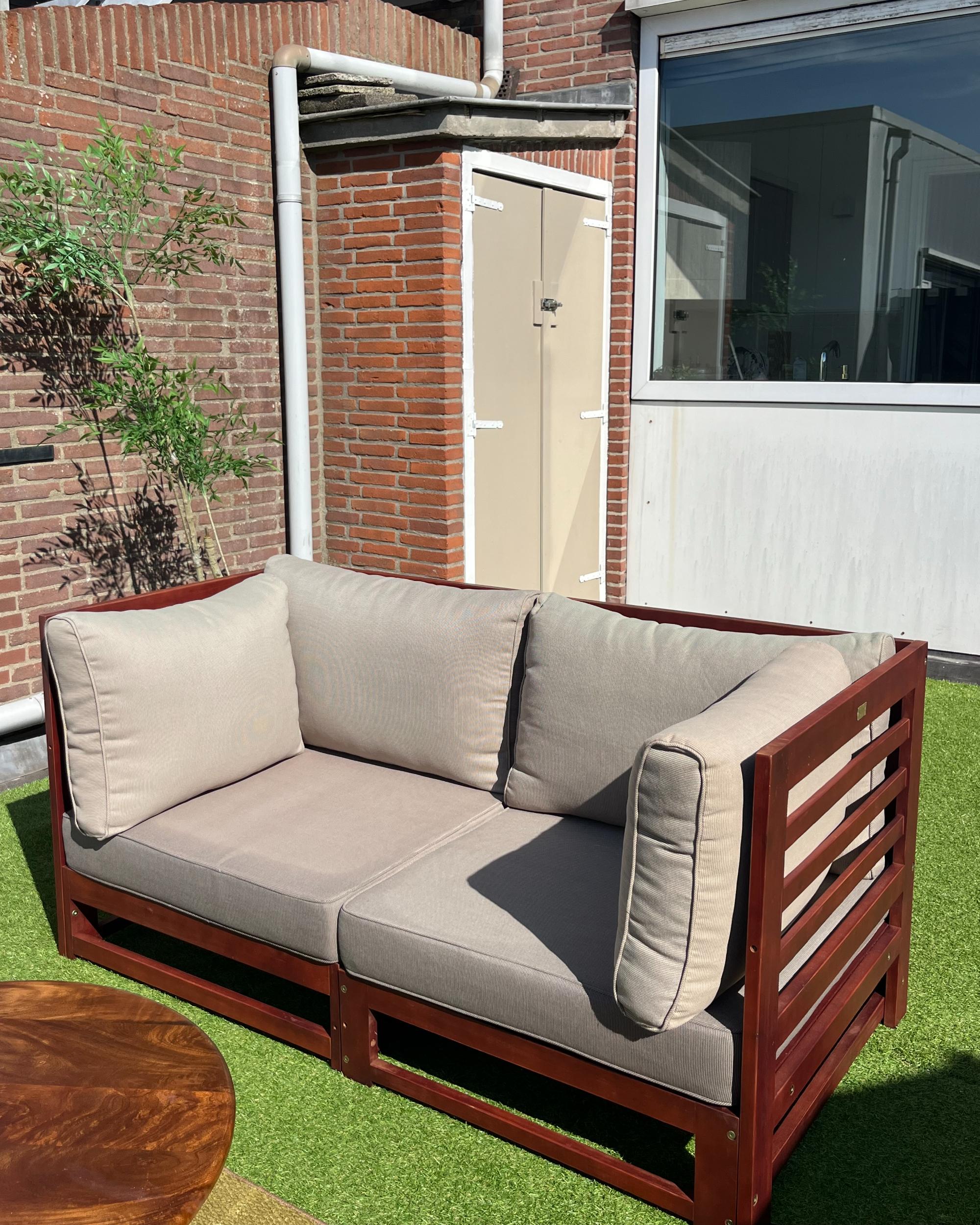 Tuin loungebank 2-zits TRANI modulair Acaciahout Donkerrood