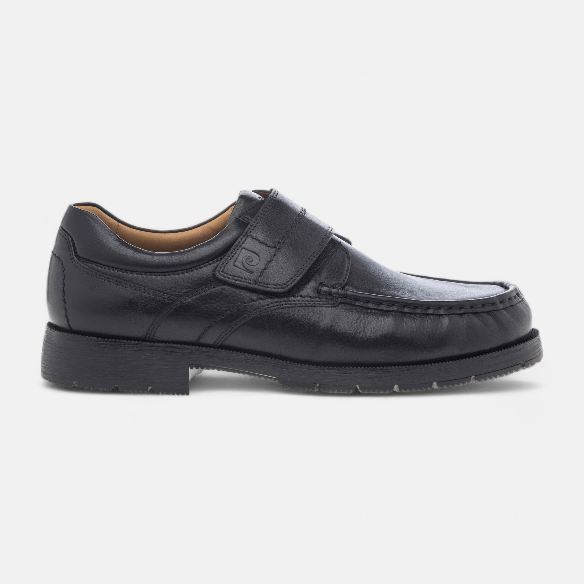 Mocassins pieds sensibles Homme en cuir noir