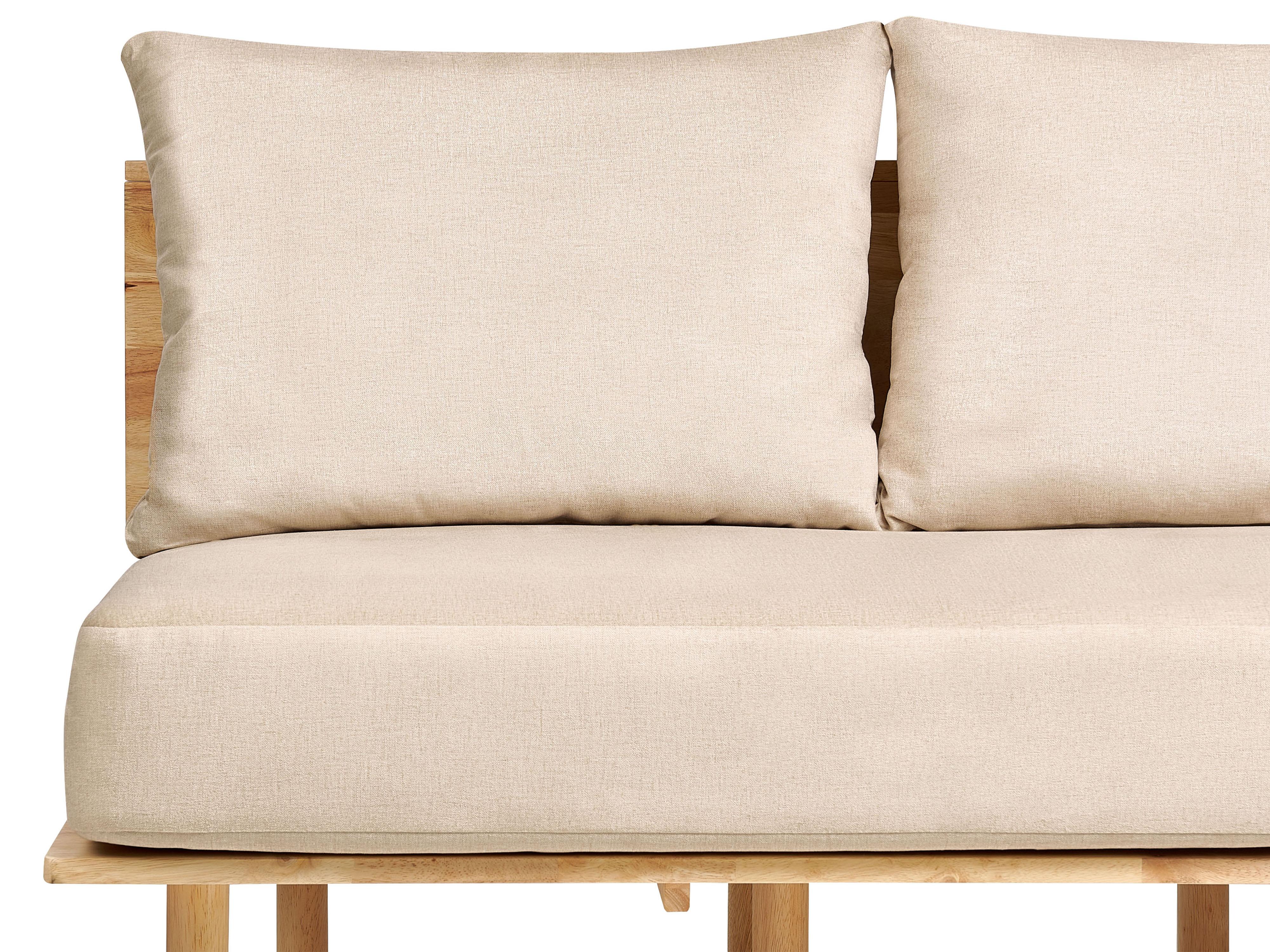 Bank 2-zits SALO Stof Zandbeige met tafels