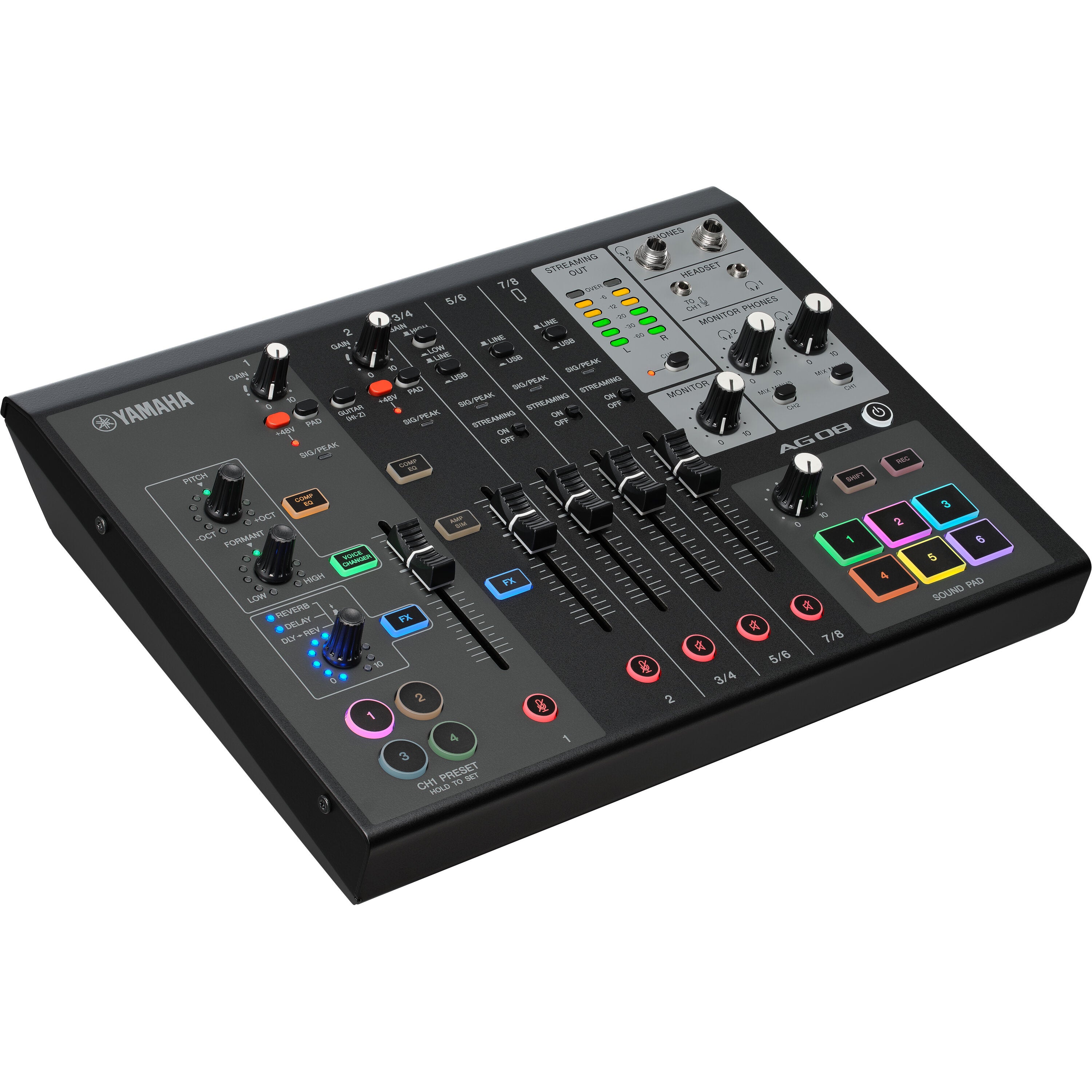 Yamaha AG08 Black live streaming mixer