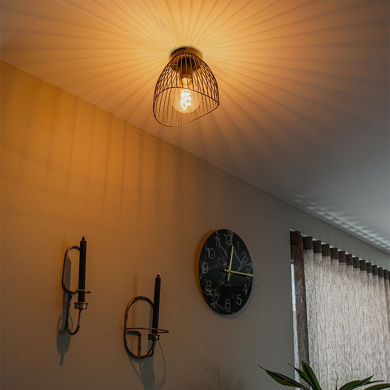 Design plafondlamp zwart draad 20cm - Pua