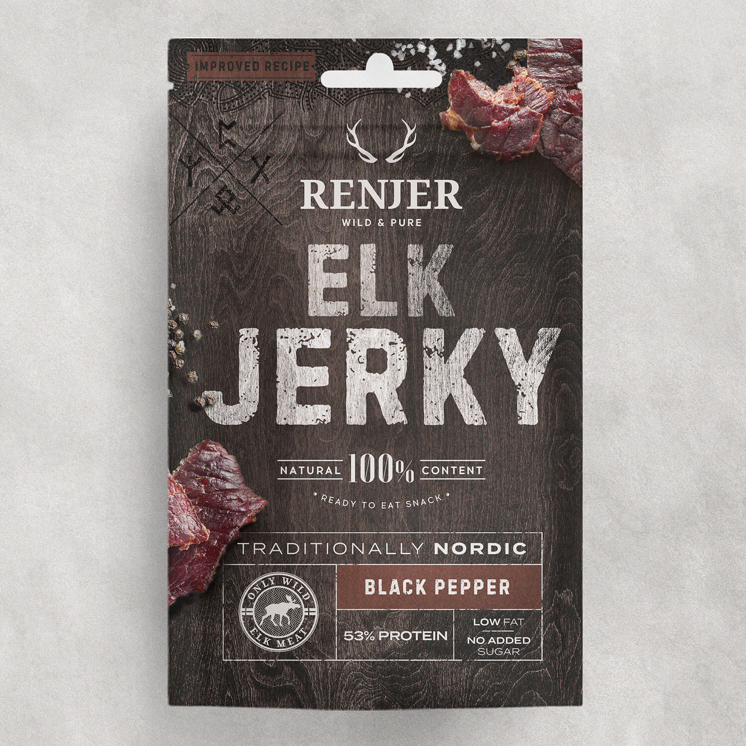 Renjer Nordic Elk Jerky Black Pepper