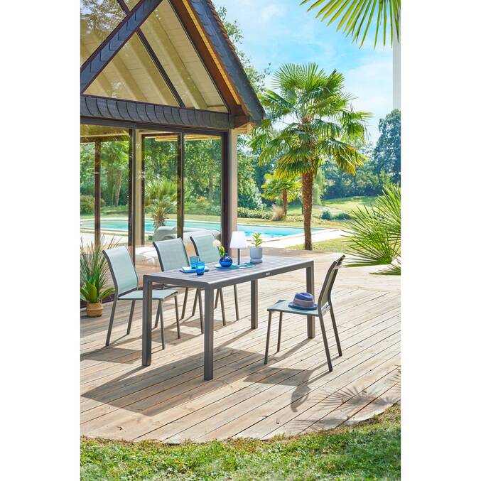Chaise de jardin empilable ESSENTIA Vert olive & Graphite