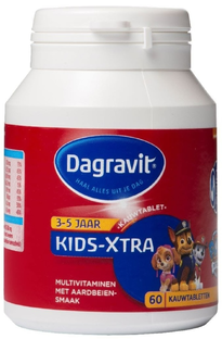 Dagravit Kids-Xtra Multivitaminen Kauwtabletten Aardbei 60ST