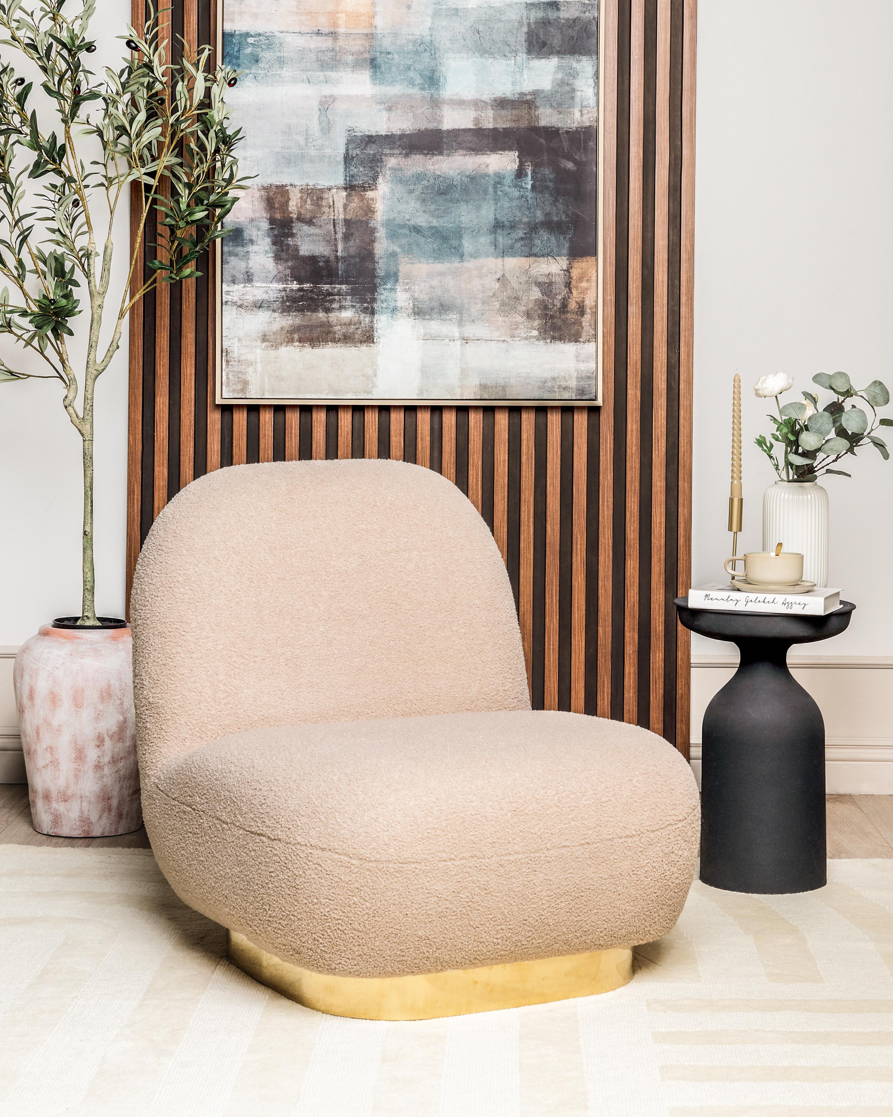 Fauteuil LOVIISA Bouclé Beige