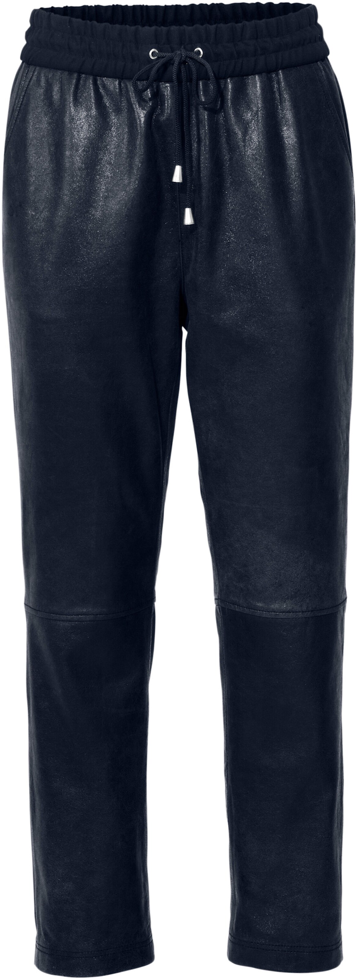 heine Leder-Jogpants in marine